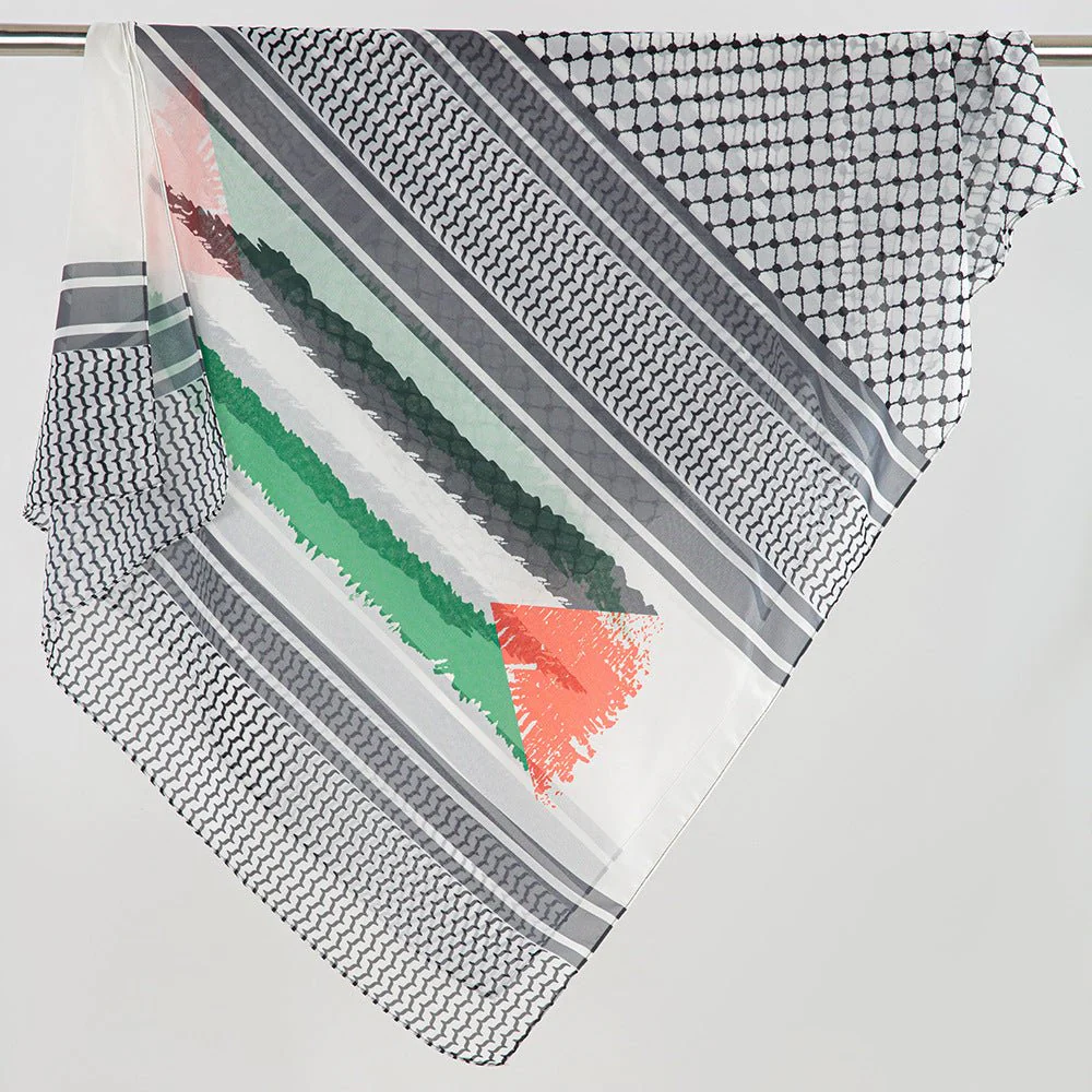 MH074 Keffiyeh Printed chiffon Hijab - Image 17