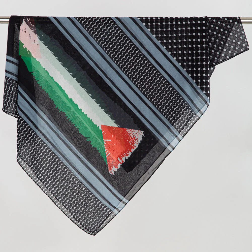 MH074 Keffiyeh Printed chiffon Hijab - Image 7