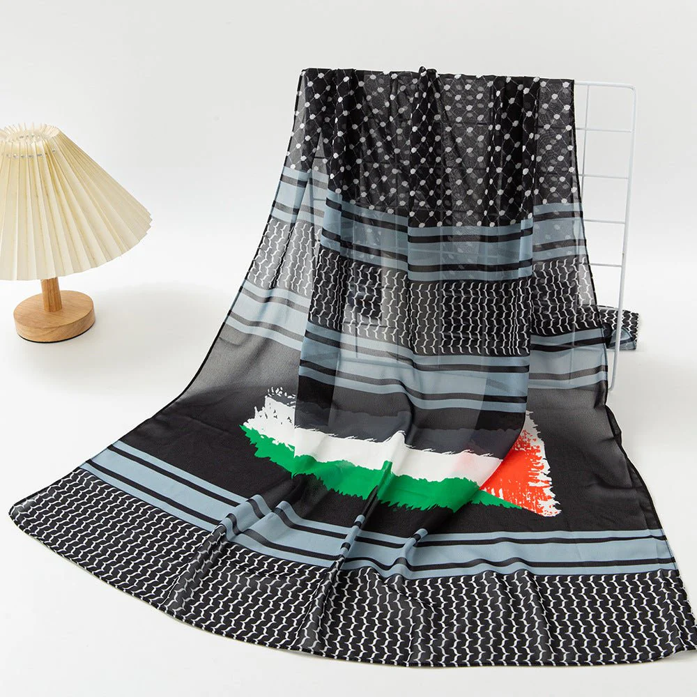 MH074 Keffiyeh Printed chiffon Hijab - Image 8