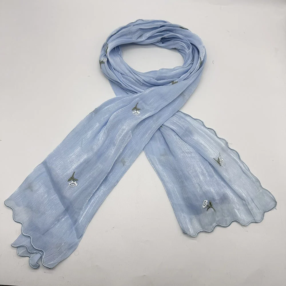 MH080 Breathable And Cool Crepe Embroidered Hijab - Image 12