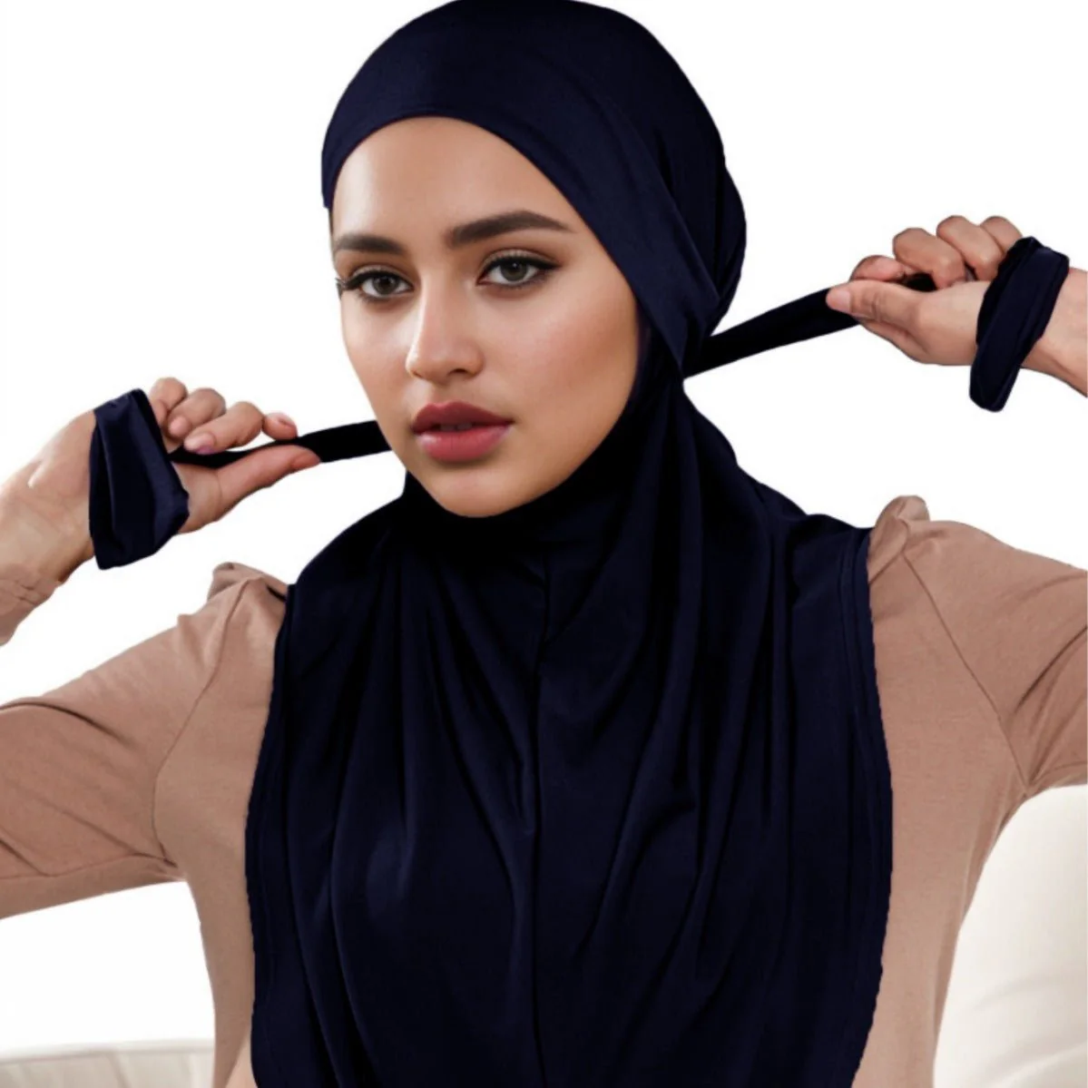 MH081 Dual Purpose Veil Bottom Hat Hijab - Image 8