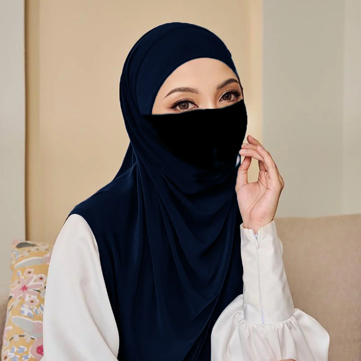 MH081 Dual Purpose Veil Bottom Hat Hijab - Image 9