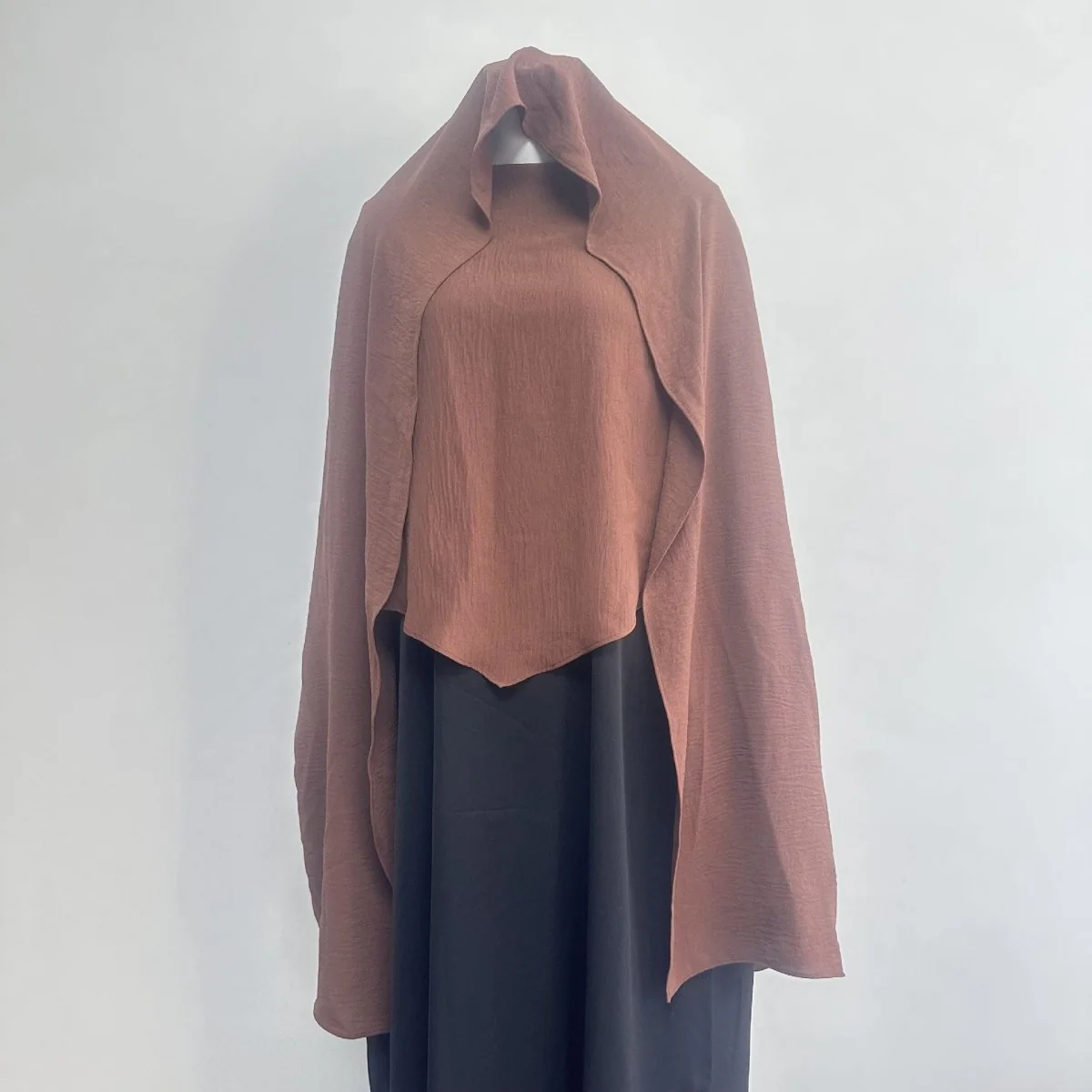 Fashion Single Layer Hijab Shawl With Scarf (MH082) - Image 11