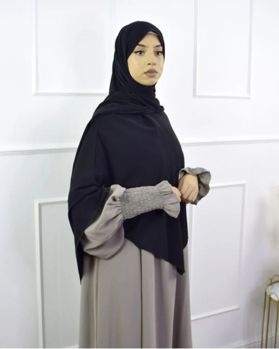 Fashion Single Layer Hijab Shawl With Scarf (MH082) - Image 16