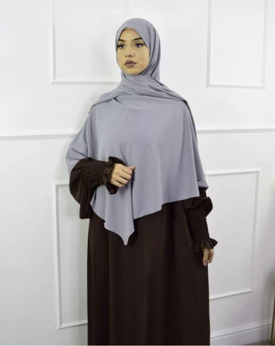 Fashion Single Layer Hijab Shawl With Scarf (MH082) - Image 18