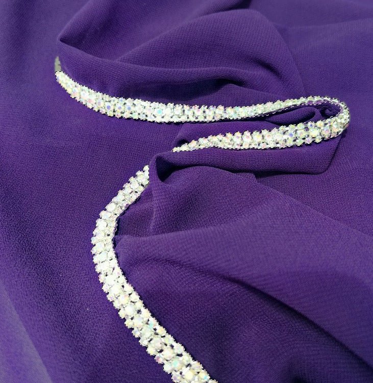 Diamond Trimmed Chiffon Hijab(MH087) - Image 11