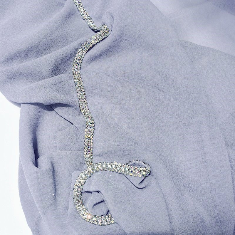 Diamond Trimmed Chiffon Hijab(MH087) - Image 12