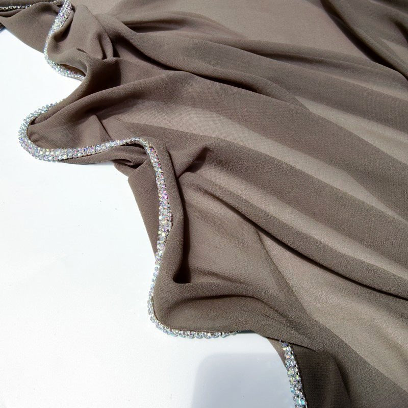 Diamond Trimmed Chiffon Hijab(MH087) - Image 13