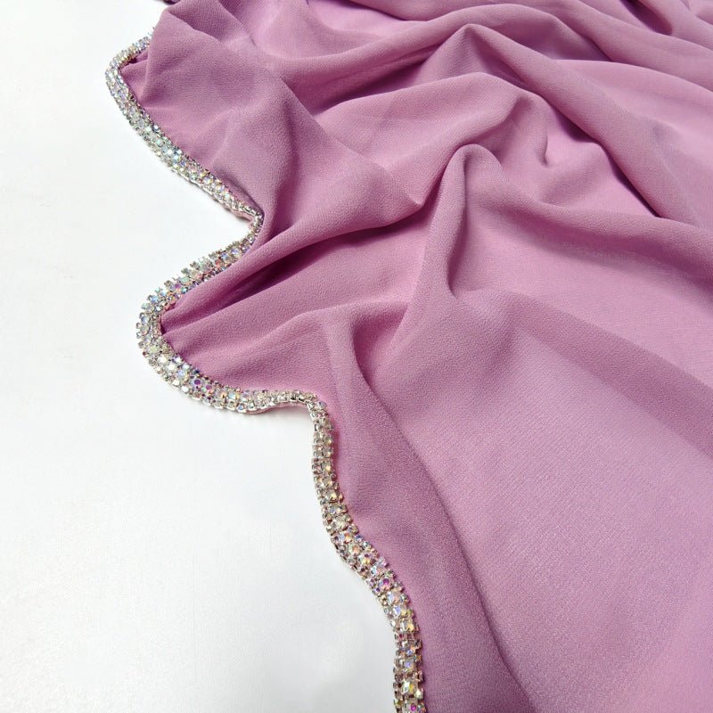 Diamond Trimmed Chiffon Hijab(MH087) - Image 14
