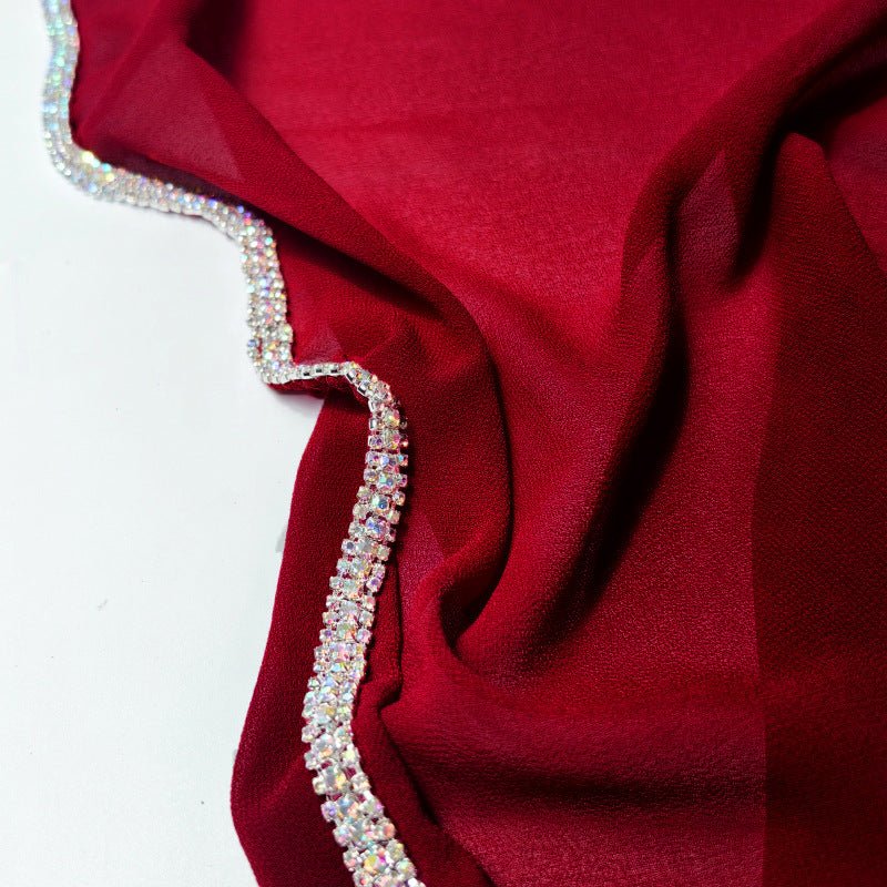 Diamond Trimmed Chiffon Hijab(MH087) - Image 17