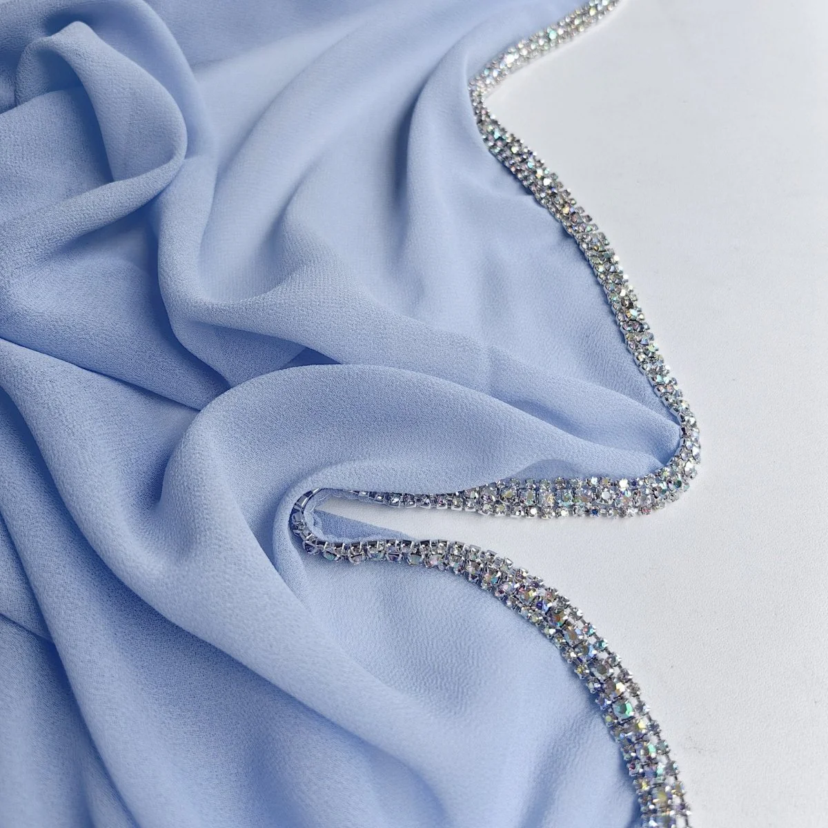 Diamond Trimmed Chiffon Hijab(MH087) - Image 21