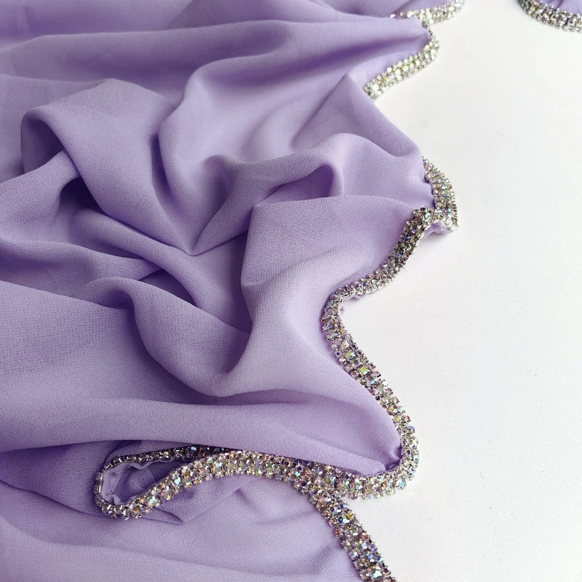Diamond Trimmed Chiffon Hijab(MH087) - Image 22