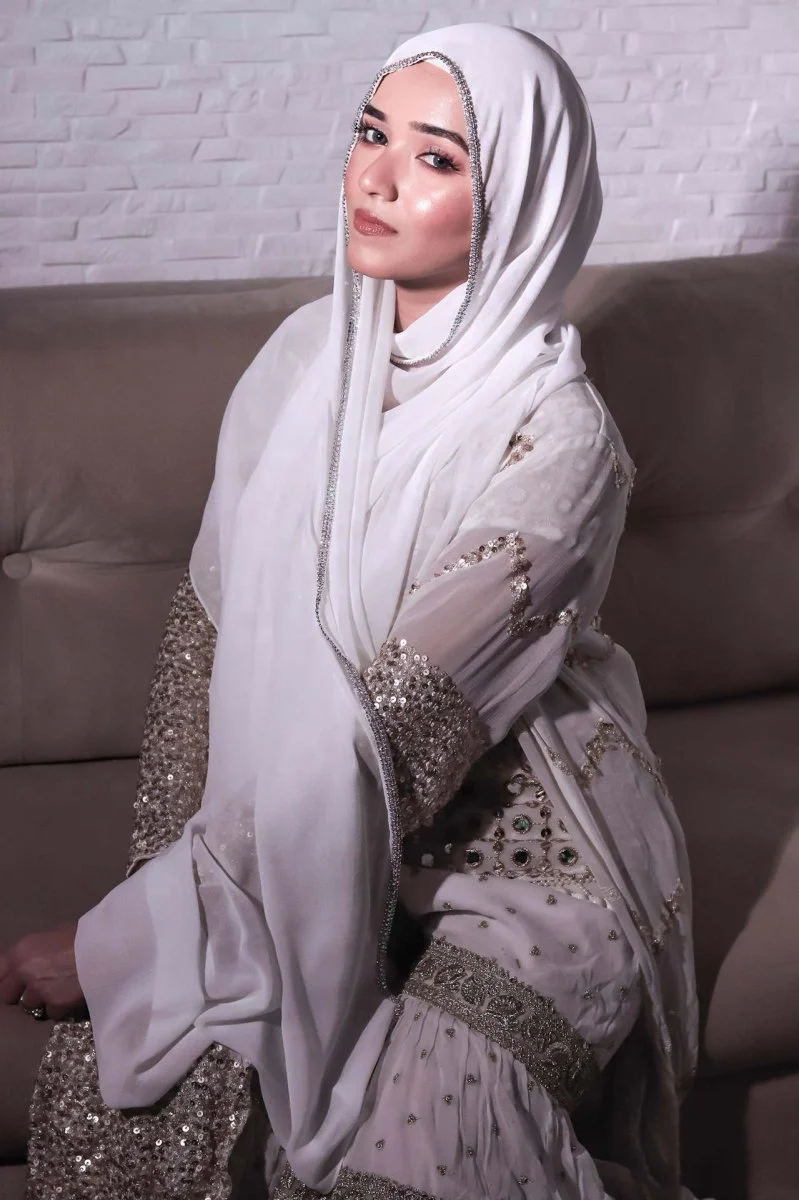 Diamond Trimmed Chiffon Hijab(MH087) - Image 5