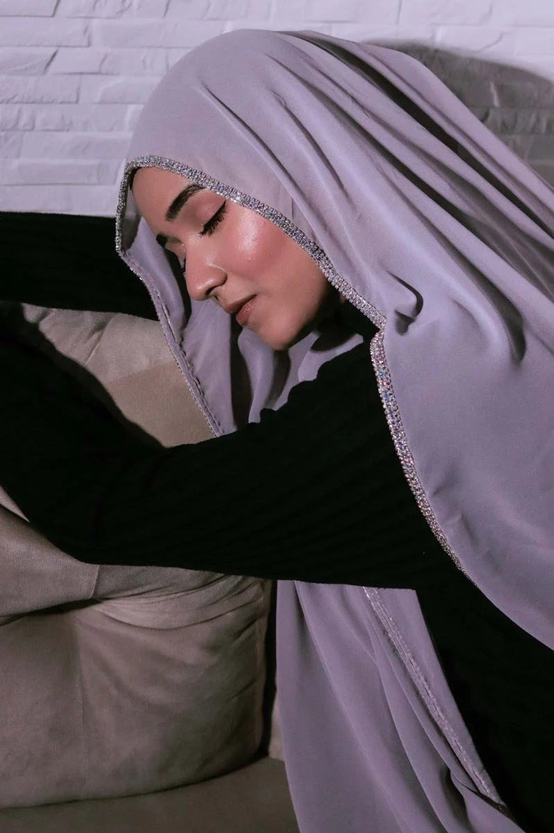 Diamond Trimmed Chiffon Hijab(MH087) - Image 6