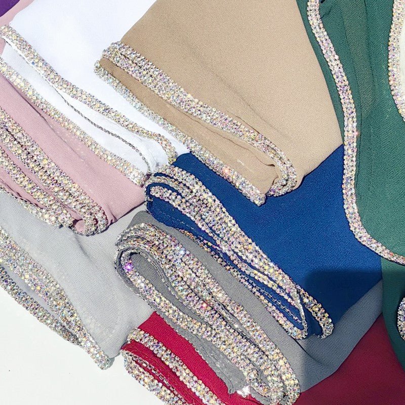 Diamond Trimmed Chiffon Hijab(MH087) - Image 8