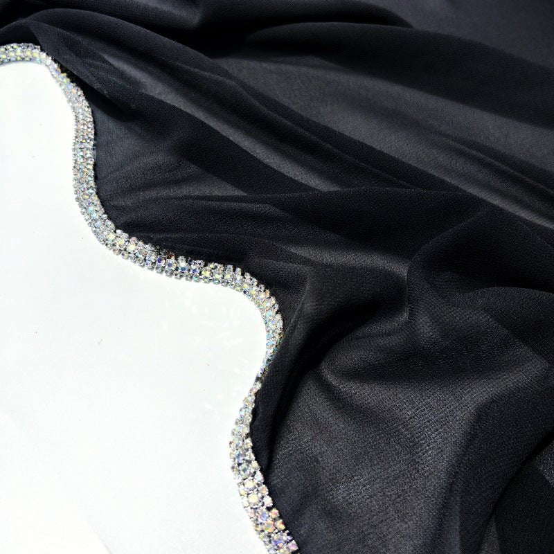 Diamond Trimmed Chiffon Hijab(MH087) - Image 9