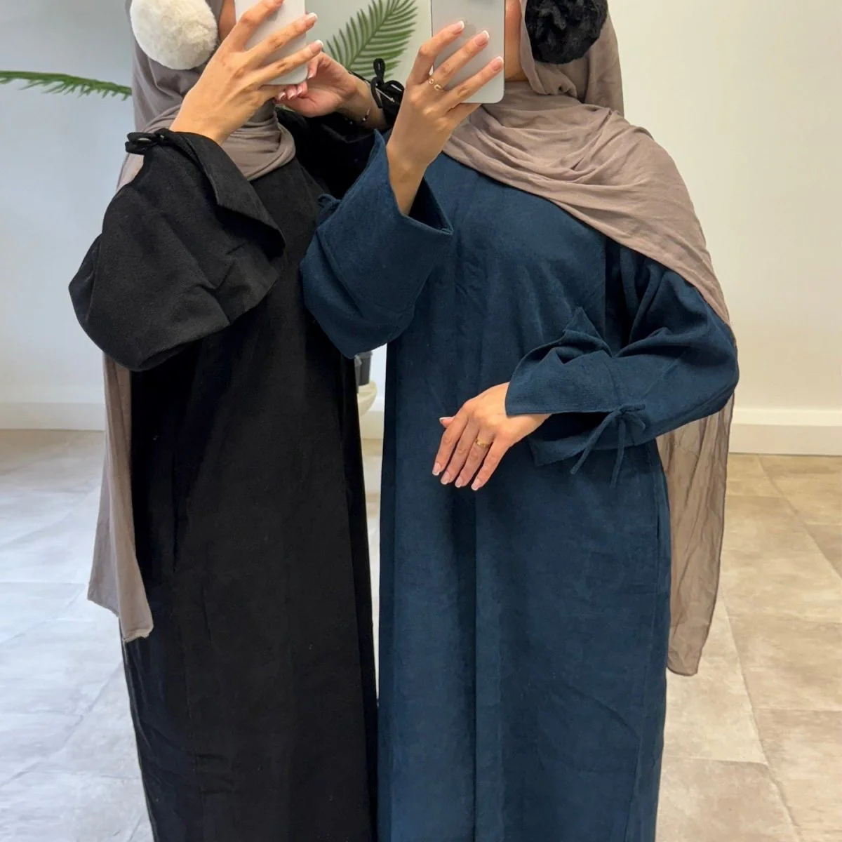 Mini Bow Sleeve Abaya | Simple Lace-Up Modest Abaya for Everyday Wear (MA130) - Image 3