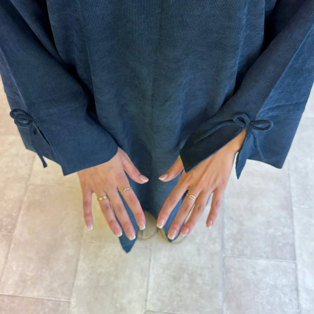 Mini Bow Sleeve Abaya | Simple Lace-Up Modest Abaya for Everyday Wear (MA130) - Image 4