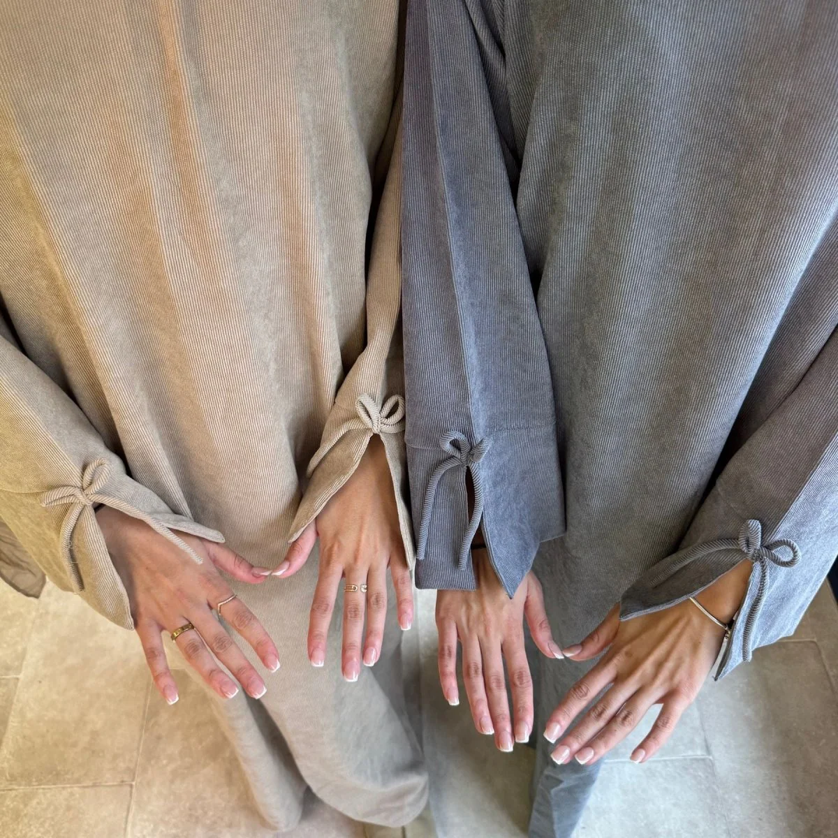 Mini Bow Sleeve Abaya | Simple Lace-Up Modest Abaya for Everyday Wear (MA130) - Image 5