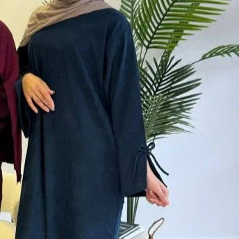 Mini Bow Sleeve Abaya | Simple Lace-Up Modest Abaya for Everyday Wear (MA130) - Image 7