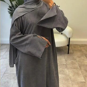 Mini Bow Sleeve Abaya | Simple Lace-Up Modest Abaya for Everyday Wear (MA130) - Image 8