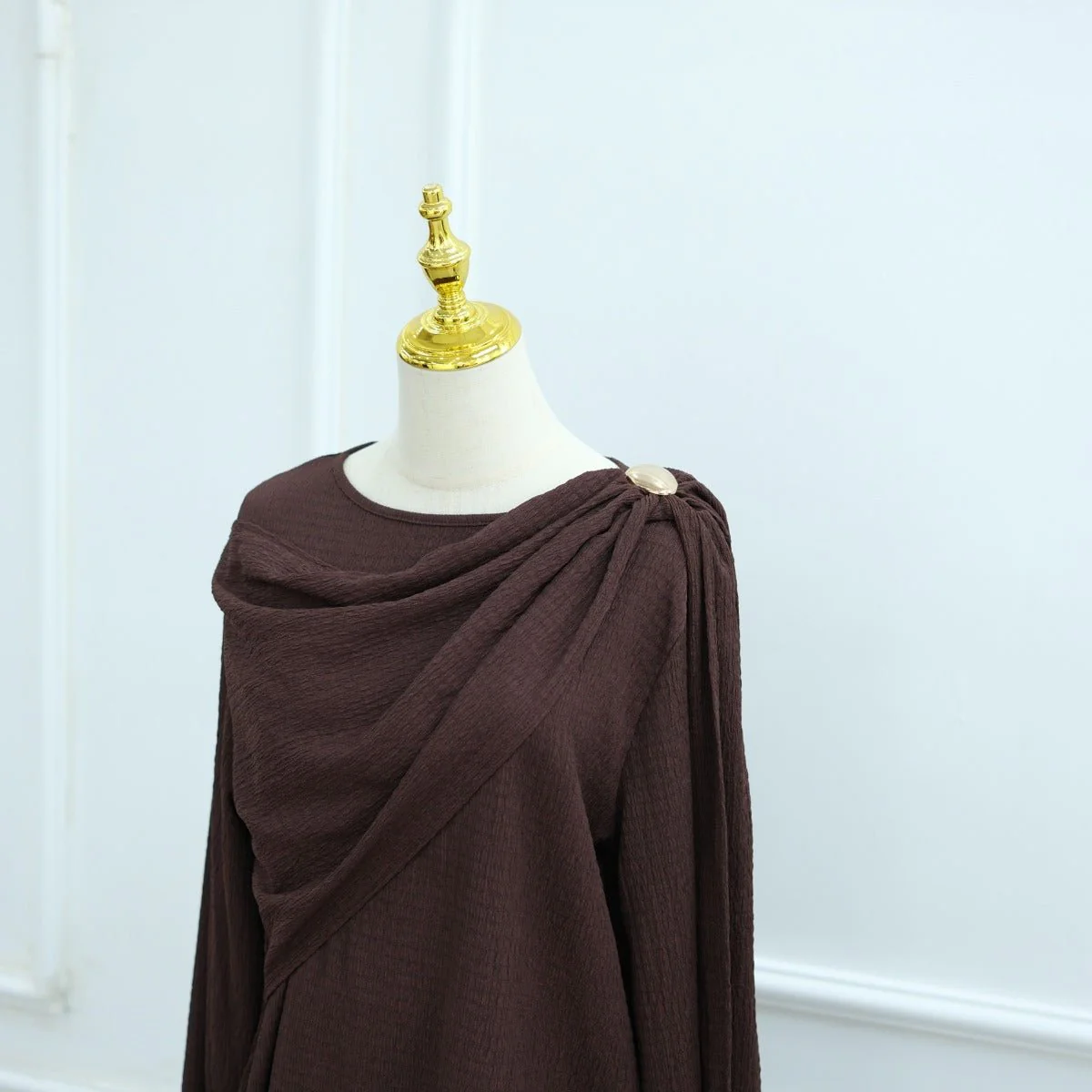 Minimalist Luxury Modest Lounge Two-Piece Set | Asymmetrical Cardigan & Wide-Leg Pants (MS093) - Image 12