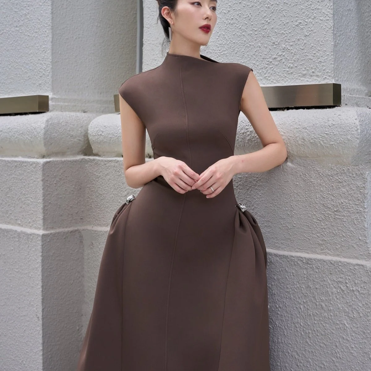 Minimalist Sleeveless Fitted Maxi Dress (MS382) - Image 7