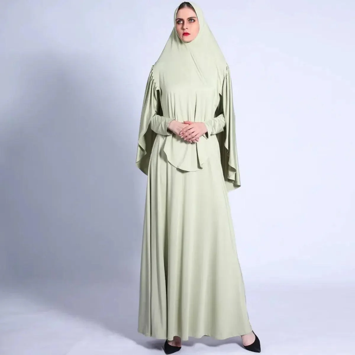 MJ002 Jersey Pleated Back Jilbab Set 2-Piece - Image 5