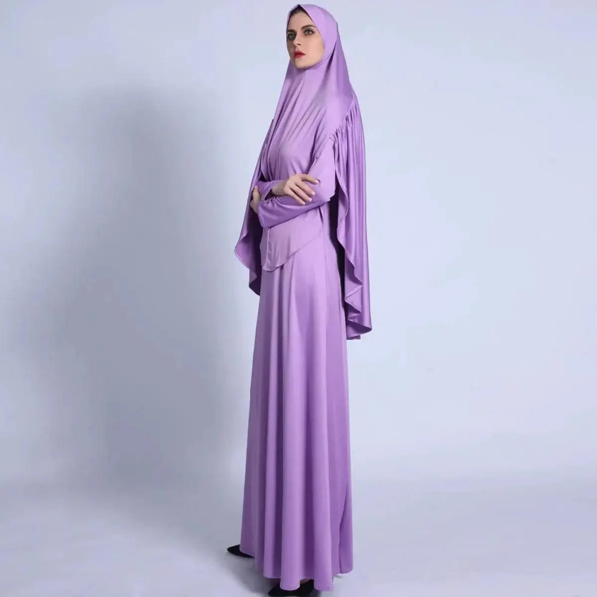 MJ002 Jersey Pleated Back Jilbab Set 2-Piece - Image 6