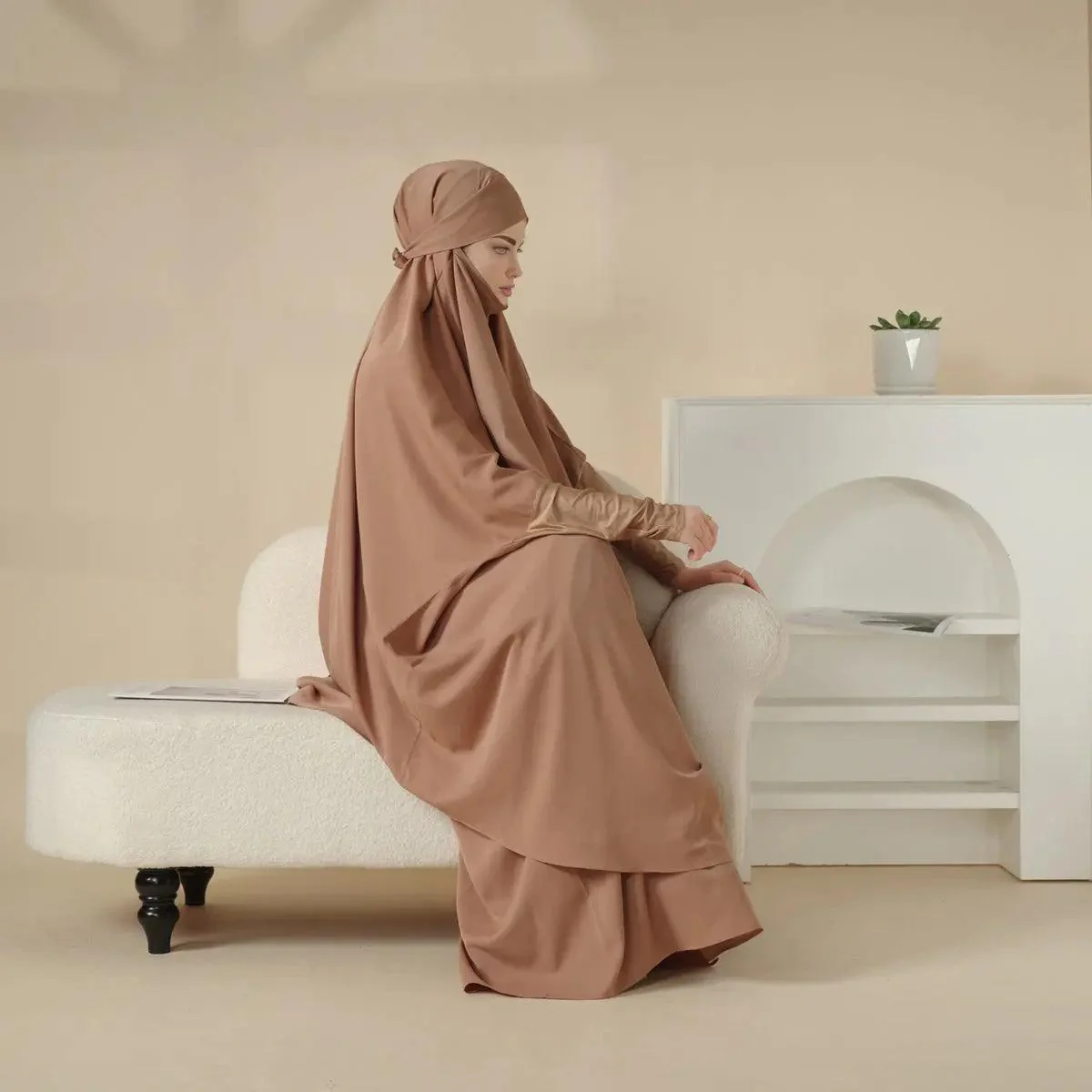 MJ003 Nida 2-Piece Set Jilbab with Modal Cuff - Image 9