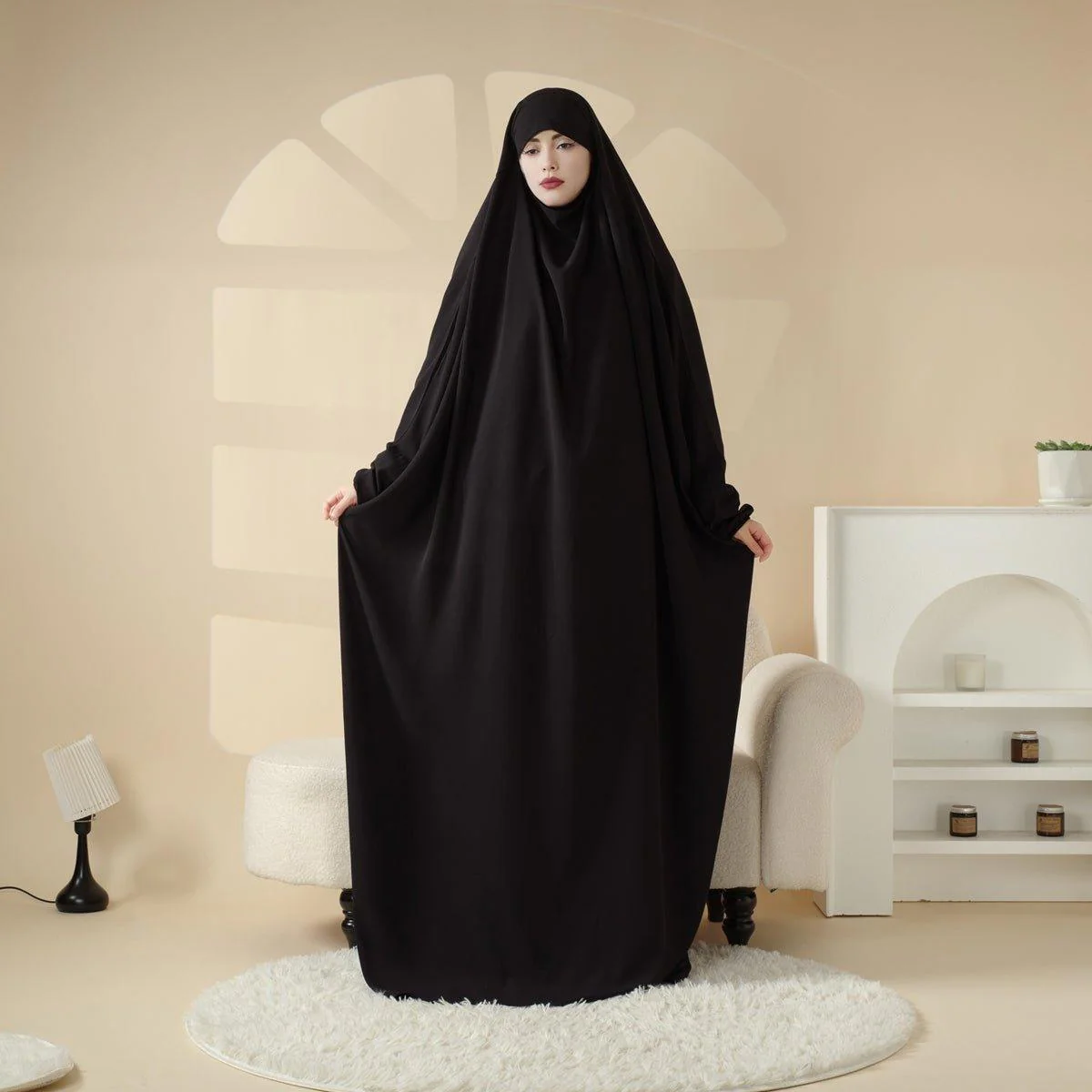 MJ0055 Viscose Niqab Attached 1-Piece Jilbab - Image 3