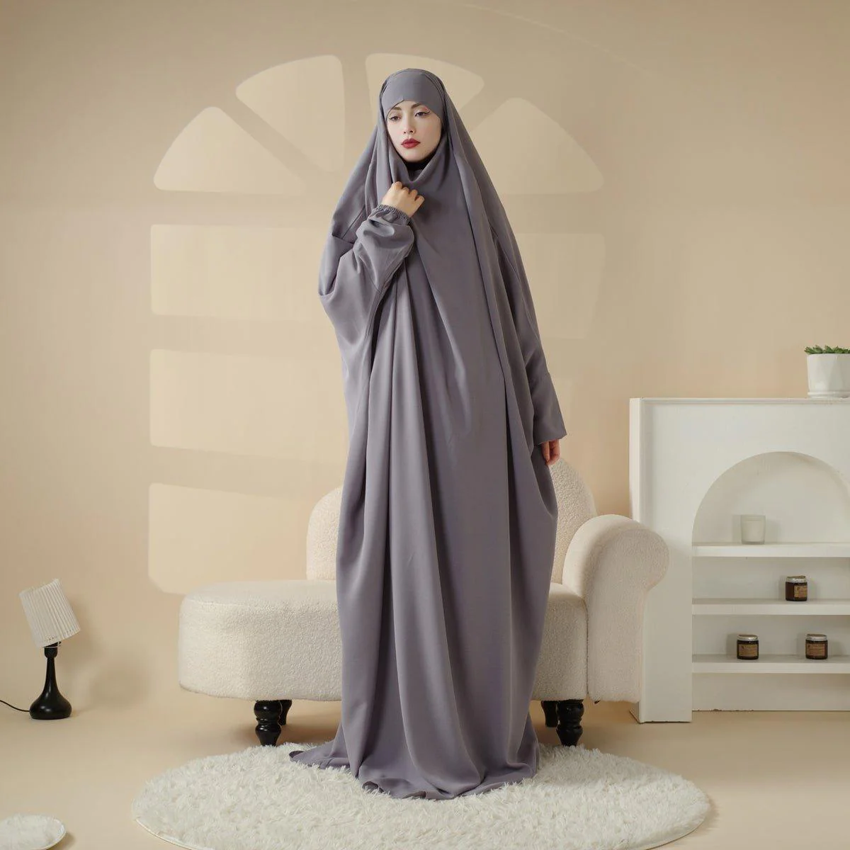 MJ0055 Viscose Niqab Attached 1-Piece Jilbab - Image 5