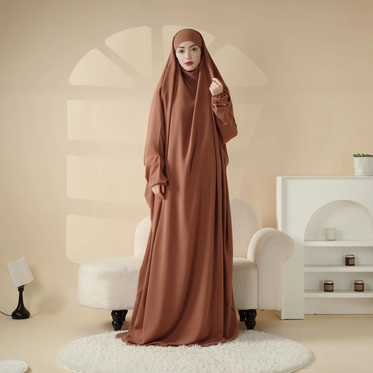 MJ0055 Viscose Niqab Attached 1-Piece Jilbab - Image 9