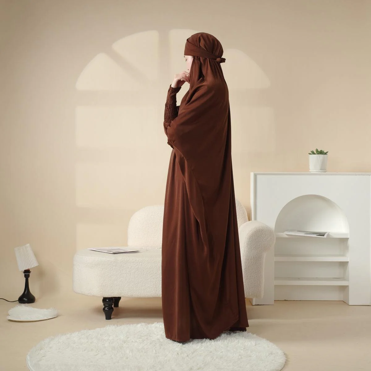 MJ006 Scrunchie Cuff Satin Fabric 1-piece Jilbab - Image 8