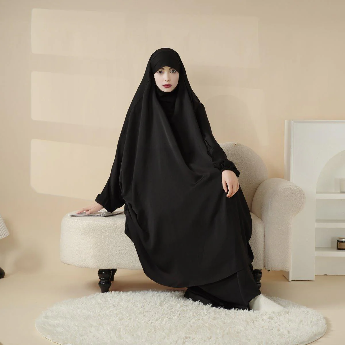 MJ008  Nida Fabric 2-Piece Set Jilbab - Image 4