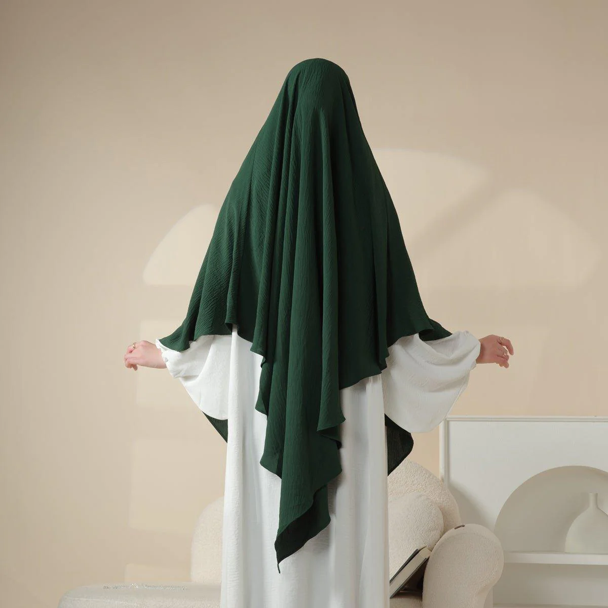 MK005 Crepe One Layer Khimar - Image 12