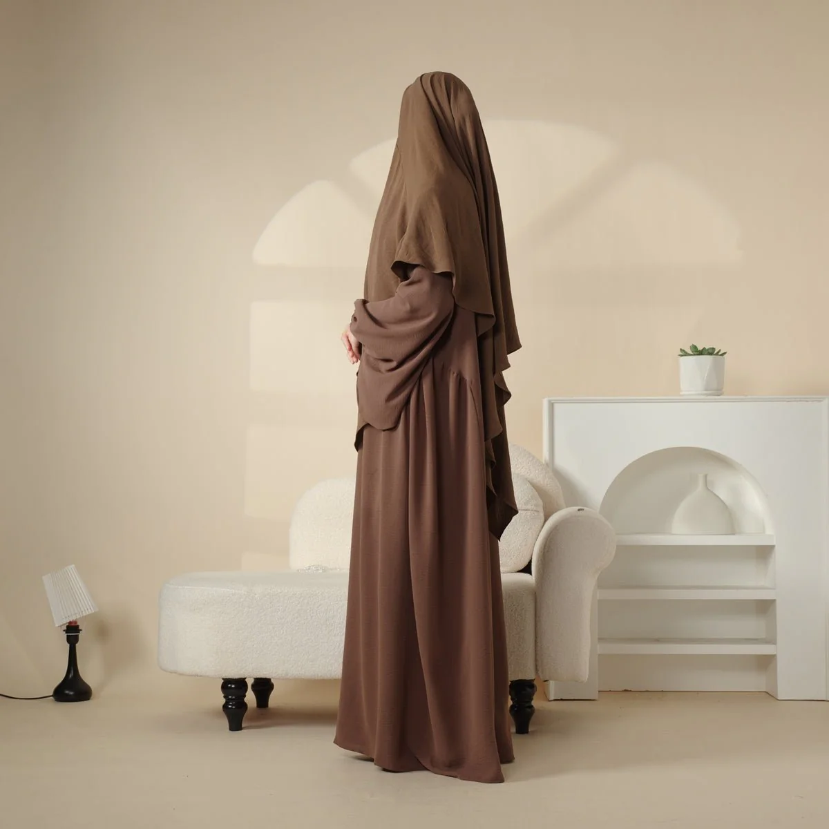 Elegant 2-Piece Crepe Abaya & Khimar Set (MK008) - Image 14