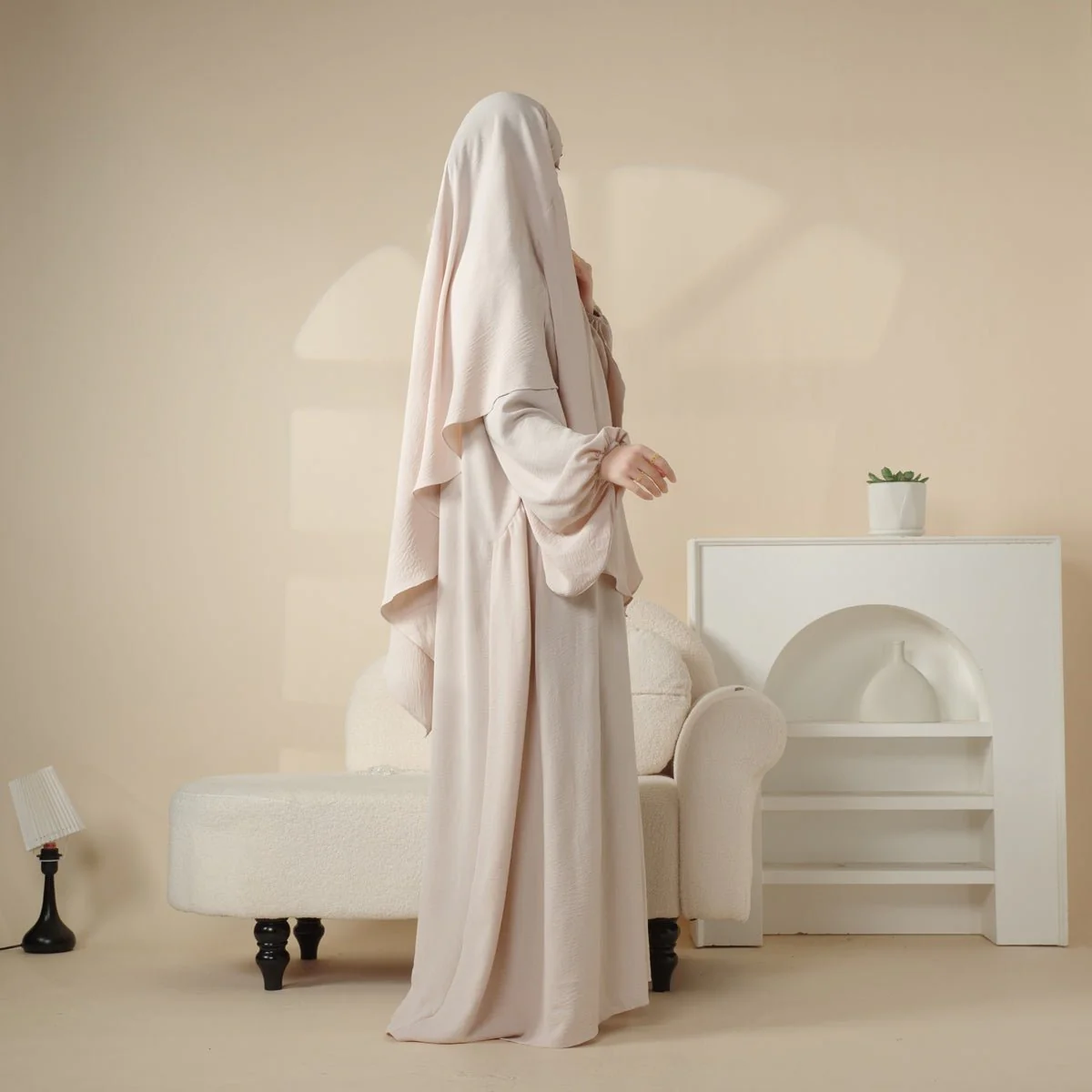 Elegant 2-Piece Crepe Abaya & Khimar Set (MK008) - Image 16