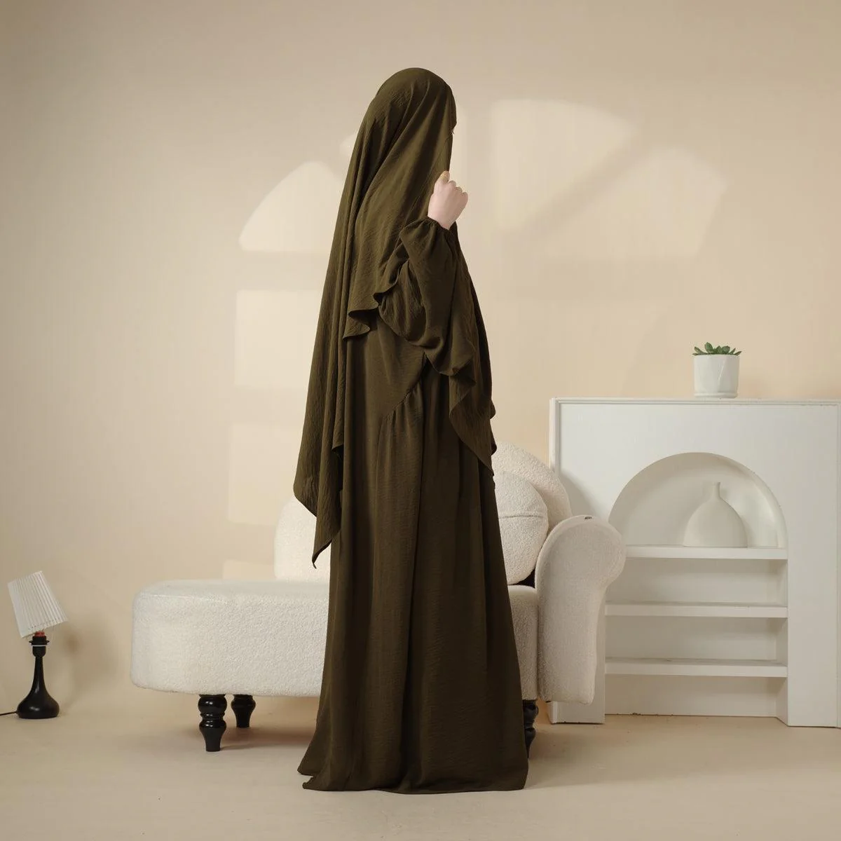 Elegant 2-Piece Crepe Abaya & Khimar Set (MK008) - Image 20