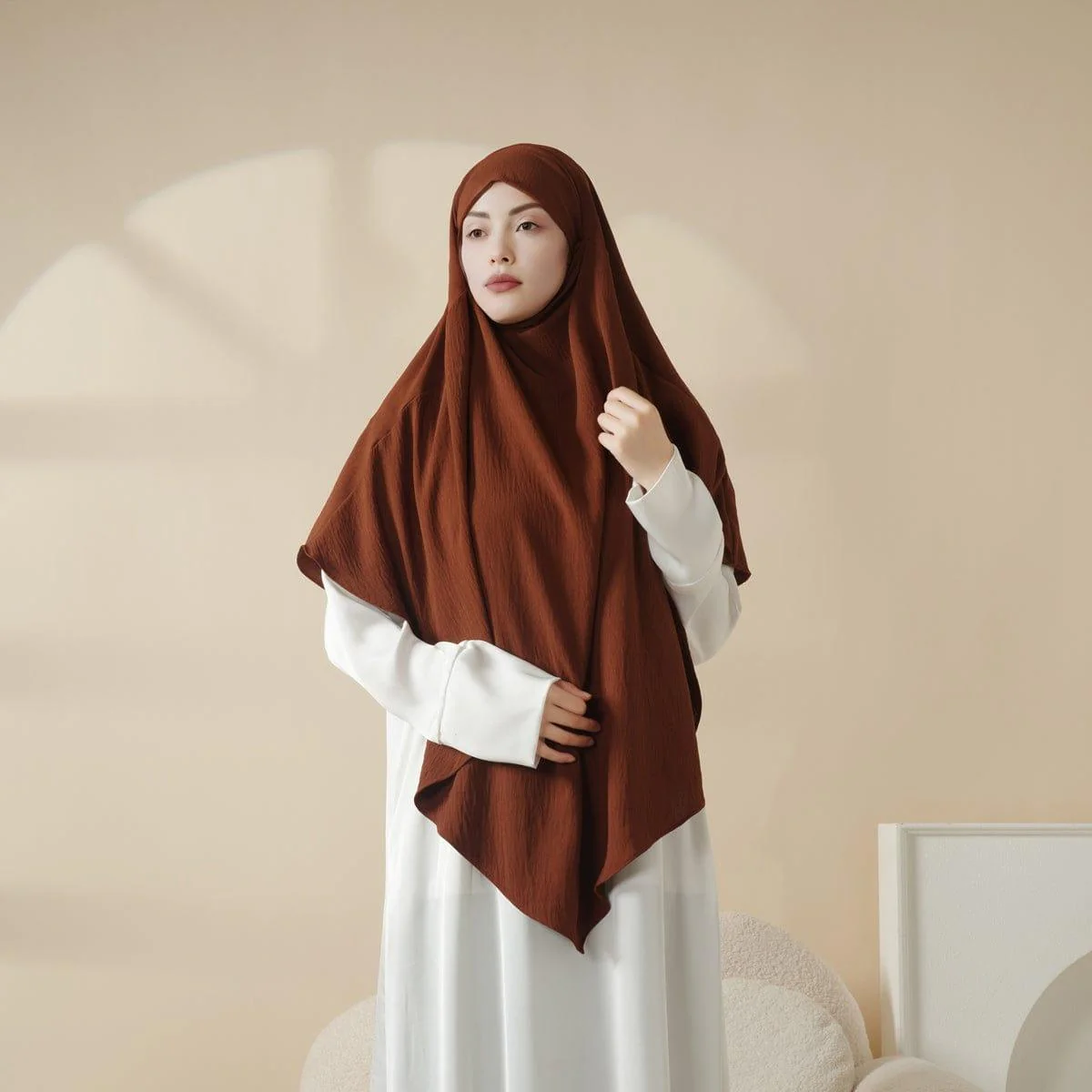 Comfort Crepe One Layer Khimar (MK014) - Image 5