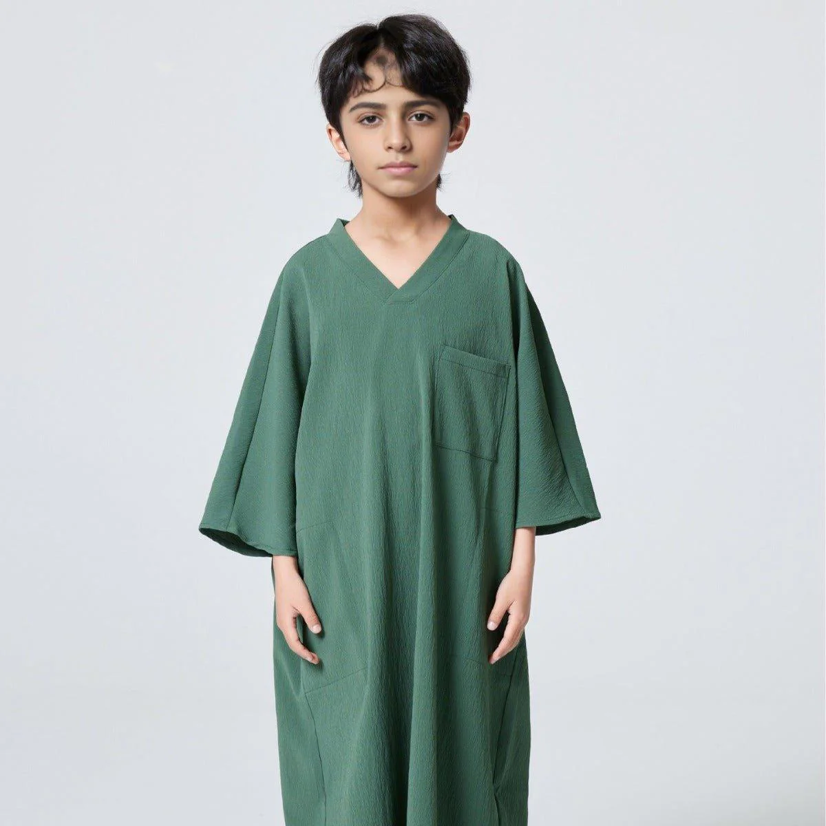MKB004 Pocket Short Sleeve Loose Boys Thobe - Image 4