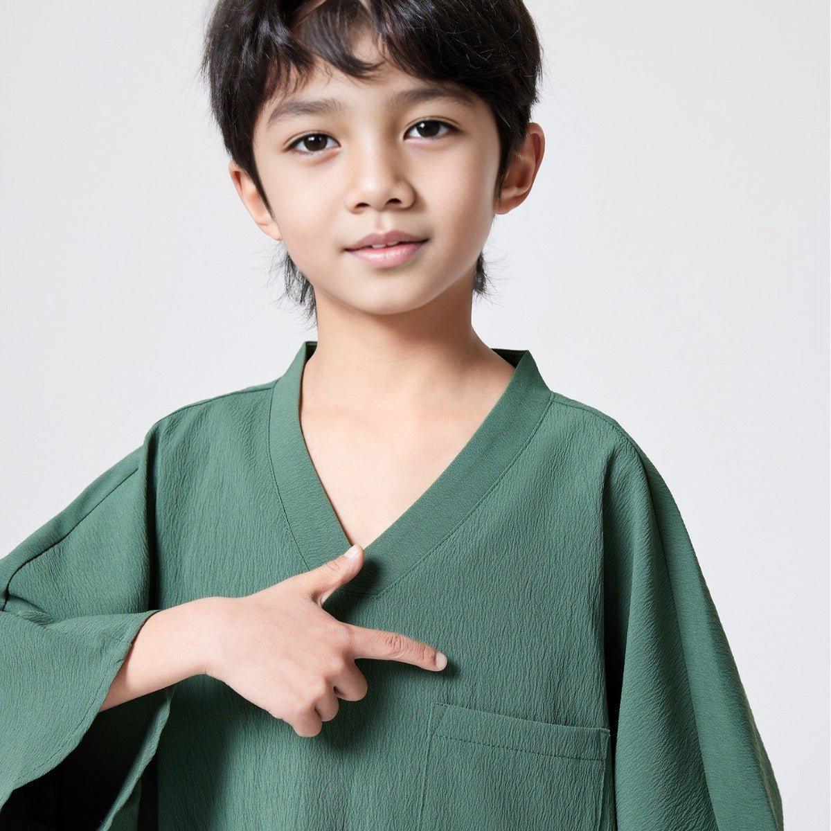 MKB004 Pocket Short Sleeve Loose Boys Thobe - Image 5