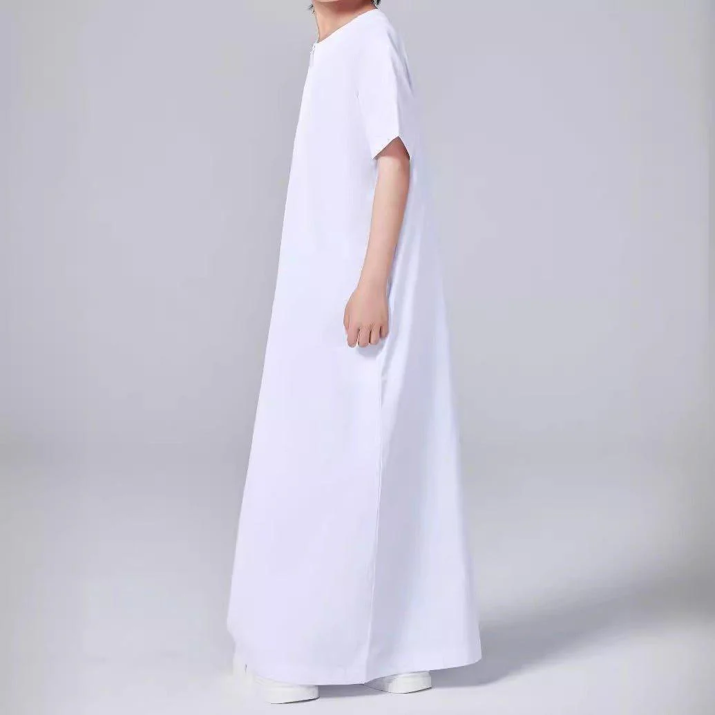 MKB007 Boys Solid Color Short-Sleeved Thobe - Image 4
