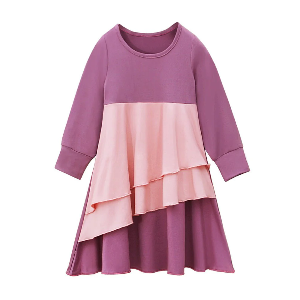 Matching Color Ruffle Abaya 2-Piece Set Kid Abaya(MKG011) - Image 6