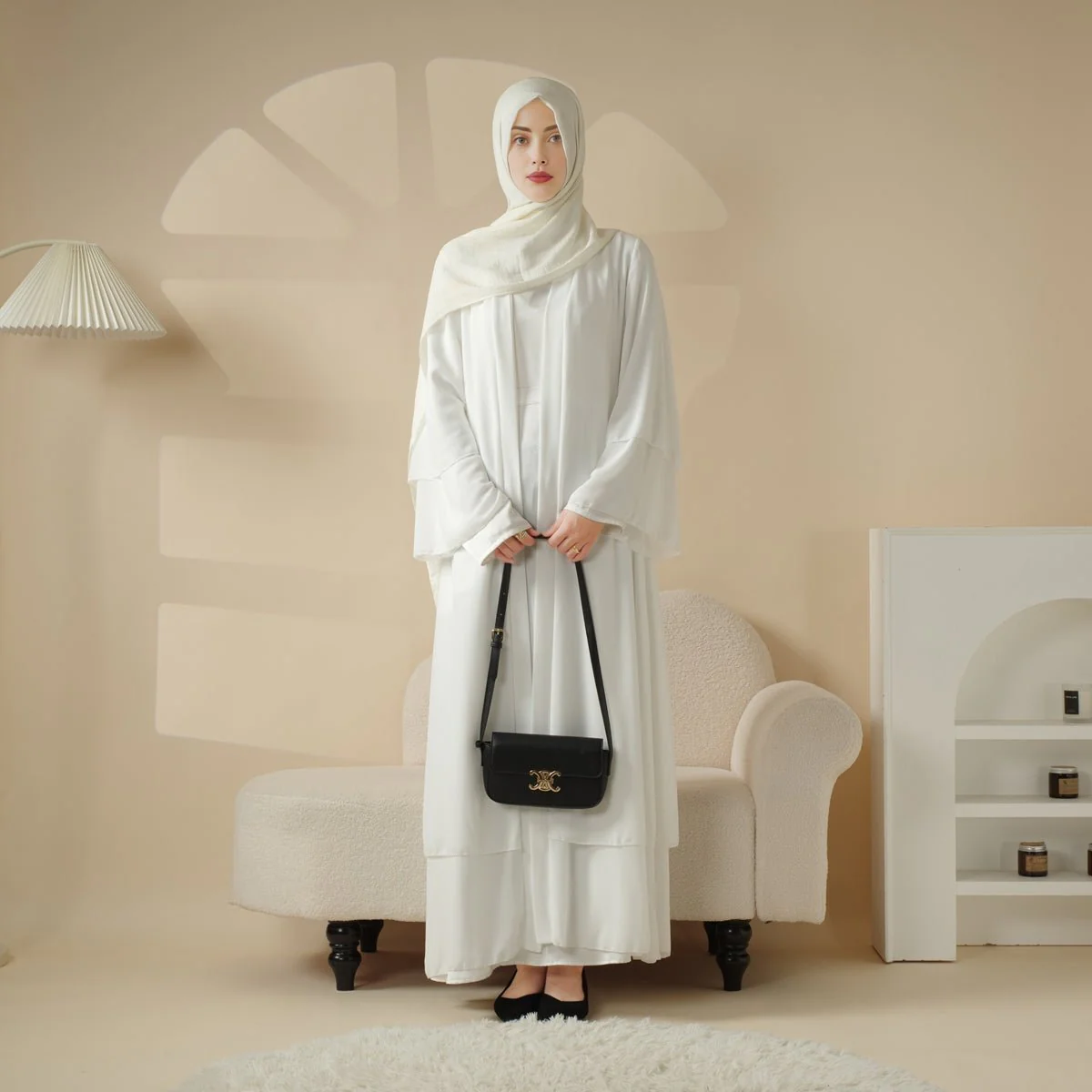 Stylish Chiffon Muslim Set Abaya (MOA008) - Image 9