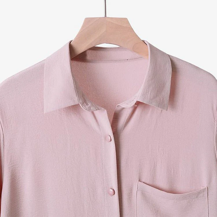 Casual Retro Shirt with Loose Long Pants 2-Piece Set (MOA020) - Image 10