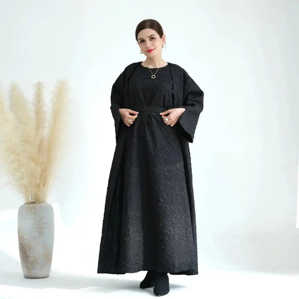 Winter Jacquard Pocket Abaya(MOA025) - Image 5