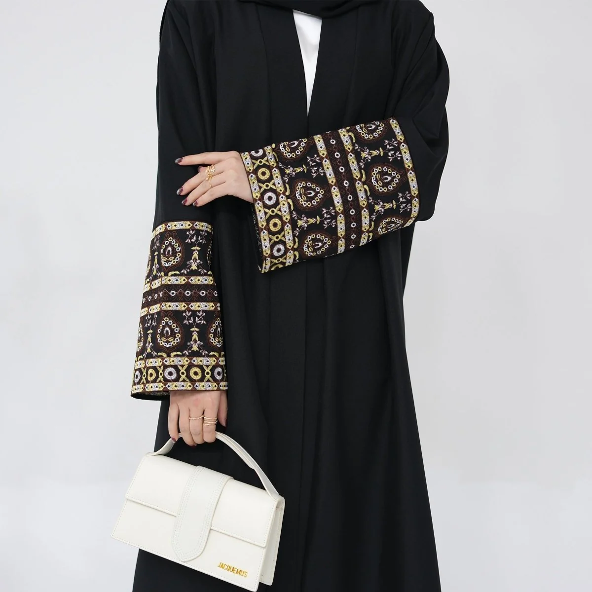 Exquisite Embroidery Set Open Abaya (MOA039) - Image 13