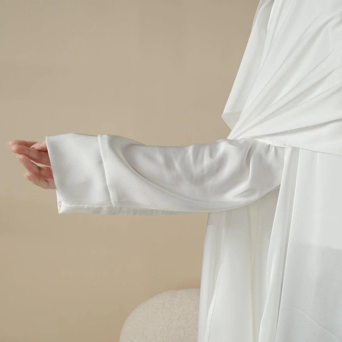 Luxury Wedding Abaya 3-Piece Bridal Abaya Set (MOA044) - Image 14