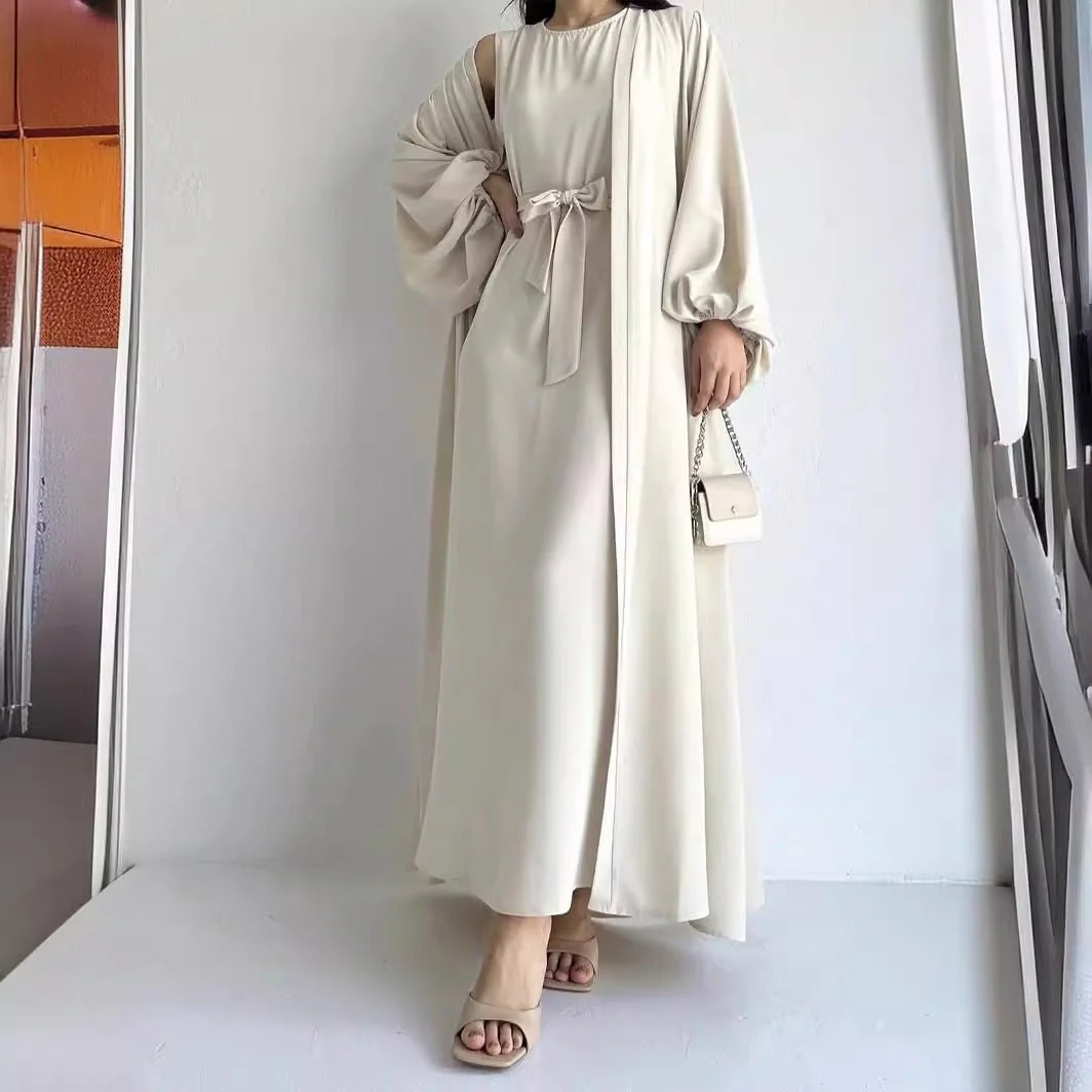 Loose Lantern Sleeve Abaya 3-Piece Set(MOA050) - Image 16